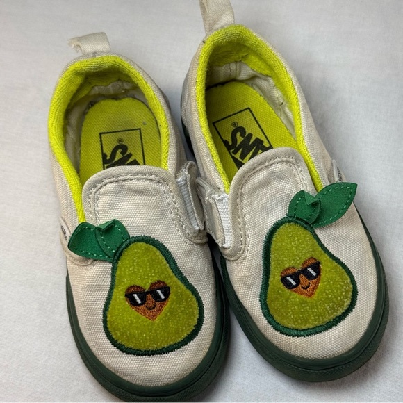 Vans Kids Avocado Green Slip-On Sneakers - Picture 1 of 11